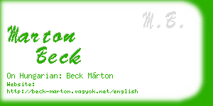 marton beck business card